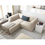 Corner sofa ruby, 3-seater (micadon home) light beige, velvet, left