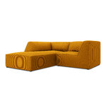 Corner sofa ruby, 3-seater (micadon home) yellow, velvet, left