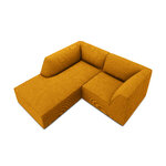 Corner sofa ruby, 3-seater (micadon home) yellow, velvet, left