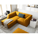 Corner sofa ruby, 3-seater (micadon home) yellow, velvet, left