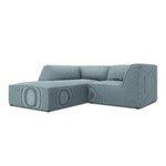 Corner sofa ruby, 3-seater (micadon home) light blue, velvet, left