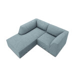 Corner sofa ruby, 3-seater (micadon home) light blue, velvet, left