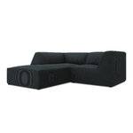 Corner sofa ruby, 3-seater (micadon home) blue, velvet, left