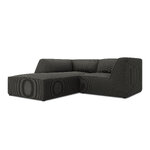 Corner sofa ruby, 3-seater (micadon home), dark gray, velvet, left