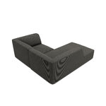 Corner sofa ruby, 3-seater (micadon home), dark gray, velvet, left