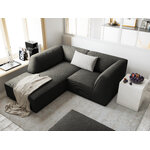 Corner sofa ruby, 3-seater (micadon home), dark gray, velvet, left