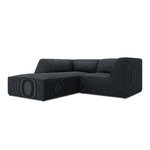 Corner sofa ruby, 3-seater (micadon home) black, velvet, left