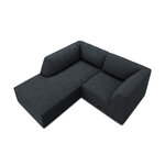 Corner sofa ruby, 3-seater (micadon home) black, velvet, left