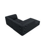 Corner sofa ruby, 3-seater (micadon home) black, velvet, left