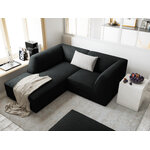 Corner sofa ruby, 3-seater (micadon home) black, velvet, left