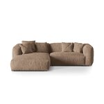 Corner sofa (martina) dark beige, velvet, left