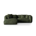 Corner sofa (martina) green, velvet, left
