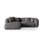 Corner sofa (martina) gray, velvet, left