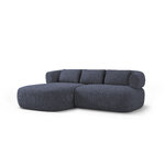 Corner sofa &#39;jenny&#39; dark blue, boucle, left