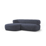 Corner sofa &#39;jenny&#39; dark blue, boucle, left