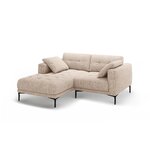 Угловой диван «Бэми», песочный, структурированная ткань, левый