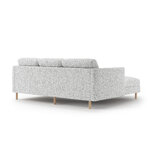 Угловой диван «Эден» светло-серый меланж, структурированная ткань, левый