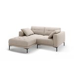 Corner sofa &#39;bemy&#39; beige, velvet, left