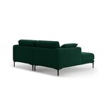 Corner sofa &#39;bemy&#39; bottle green, velvet, left