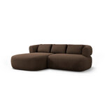 Corner sofa &#39;jenny&#39; chocolate, velvet, left