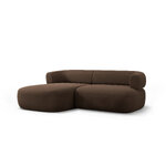 Corner sofa &#39;jenny&#39; chocolate, velvet, left