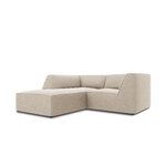 Corner sofa ruby, 3-seater (micadon home) beige, velvet, left