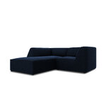 Corner sofa ruby, 3-seater (micadon home) deep blue, velvet, left