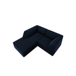 Corner sofa ruby, 3-seater (micadon home) deep blue, velvet, left