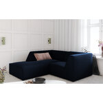 Corner sofa ruby, 3-seater (micadon home) deep blue, velvet, left