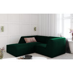 Corner sofa ruby, 3-seater (micadon home) bottle green, velvet, left