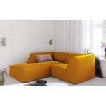 Corner sofa ruby, 3-seater (micadon home) yellow, velvet, left