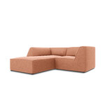 Corner sofa ruby, 3-seater (micadon home) pink, velvet, left