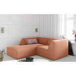 Corner sofa ruby, 3-seater (micadon home) pink, velvet, left