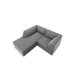 Corner sofa ruby, 3-seater (micadon home), grey, velvet, left