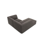 Corner sofa ruby, 3-seater (micadon home), dark gray, velvet, left