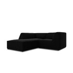 Corner sofa ruby, 3-seater (micadon home) black, velvet, left