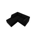 Corner sofa ruby, 3-seater (micadon home) black, velvet, left