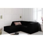 Corner sofa ruby, 3-seater (micadon home) black, velvet, left