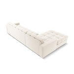Kampinė sofa (justin) micadon limituoto leidimo šviesiai smėlio spalvos, aksominė, kairė