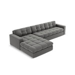 Corner sofa (justin) micadon limited edition light grey, velvet, left