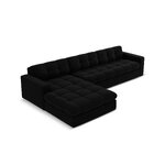 Corner sofa (justin) micadon limited edition black, velvet, left