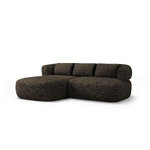 Boucle corner sofa &#39;jenny&#39; grey-brown, boucle, left