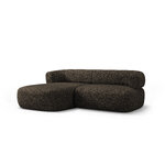 Boucle corner sofa &#39;jenny&#39; grey-brown, boucle, left