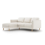 Corner sofa &#39;eden&#39; beige, velvet, left