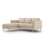 Corner sofa 'eden' dark beige, velvet, left