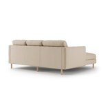 Corner sofa 'eden' dark beige, velvet, left
