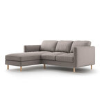 Угловой диван «Эден» бетон, бархат, левый