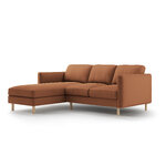 Corner sofa &#39;eden&#39; honey, velvet, left