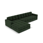 Stūra dīvāns (justin) micadon limitēts tumši zaļš, strukturēts audums, pa kreisi