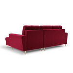 Moghan kampinė sofa, 4-vietė (micadon home) raudona, aksominė, auksinė metalinė, geresnė